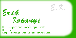 erik kopanyi business card